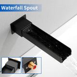 Wall Mounted Rainfall Bathroom Shower System 10 Inch square Rain Shower Head with Waterfall Spout