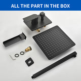 Wall Mounted Rainfall Bathroom Shower System 10 Inch square Rain Shower Head with Waterfall Spout