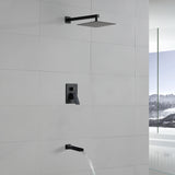Wall Mounted Rainfall Bathroom Shower System 10 Inch square Rain Shower Head with Waterfall Spout