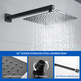 Wall Mounted Rainfall Bathroom Shower System 10 Inch square Rain Shower Head with Waterfall Spout