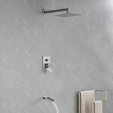 Wall Mounted Rainfall Bathroom Shower System 10 Inch square Rain Shower Head with Waterfall Spout
