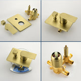 8" Square Rain Shower Head Systems with Waterfall Tub Spout,2 Functions Wall Mounted Shower Trim Kit