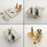 8" Square Rain Shower Head Systems with Waterfall Tub Spout,2 Functions Wall Mounted Shower Trim Kit