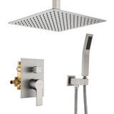 Ceiling Mounted Rain Shower System, SHAMANDA Luxury Brass Shower Faucet Set with 12 Inch Shower Head and Hand Shower