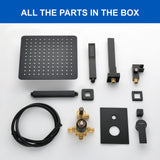 Luxury Tub Shower Faucet Combo Set with Rough-in Valve, Wall Mounted Shower System with Tub Spout Bathroom Shower Fixture Shower Valve and Trim Kit