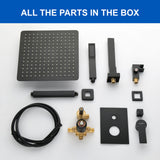 Luxury Tub Shower Faucet Combo Set with Rough-in Valve, Wall Mounted Shower System with Tub Spout Bathroom Shower Fixture Shower Valve and Trim Kit
