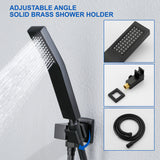 Luxury Tub Shower Faucet Combo Set with Rough-in Valve, Wall Mounted Shower System with Tub Spout Bathroom Shower Fixture Shower Valve and Trim Kit
