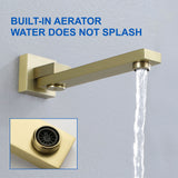 Luxury Tub Shower Faucet Combo Set with Rough-in Valve, Wall Mounted Shower System with Tub Spout Bathroom Shower Fixture Shower Valve and Trim Kit