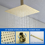 Luxury Tub Shower Faucet Combo Set with Rough-in Valve, Wall Mounted Shower System with Tub Spout Bathroom Shower Fixture Shower Valve and Trim Kit