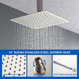 Luxury Tub Shower Faucet Combo Set with Rough-in Valve, Wall Mounted Shower System with Tub Spout Bathroom Shower Fixture Shower Valve and Trim Kit