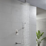 Luxury Tub Shower Faucet Combo Set with Rough-in Valve, Wall Mounted Shower System with Tub Spout Bathroom Shower Fixture Shower Valve and Trim Kit