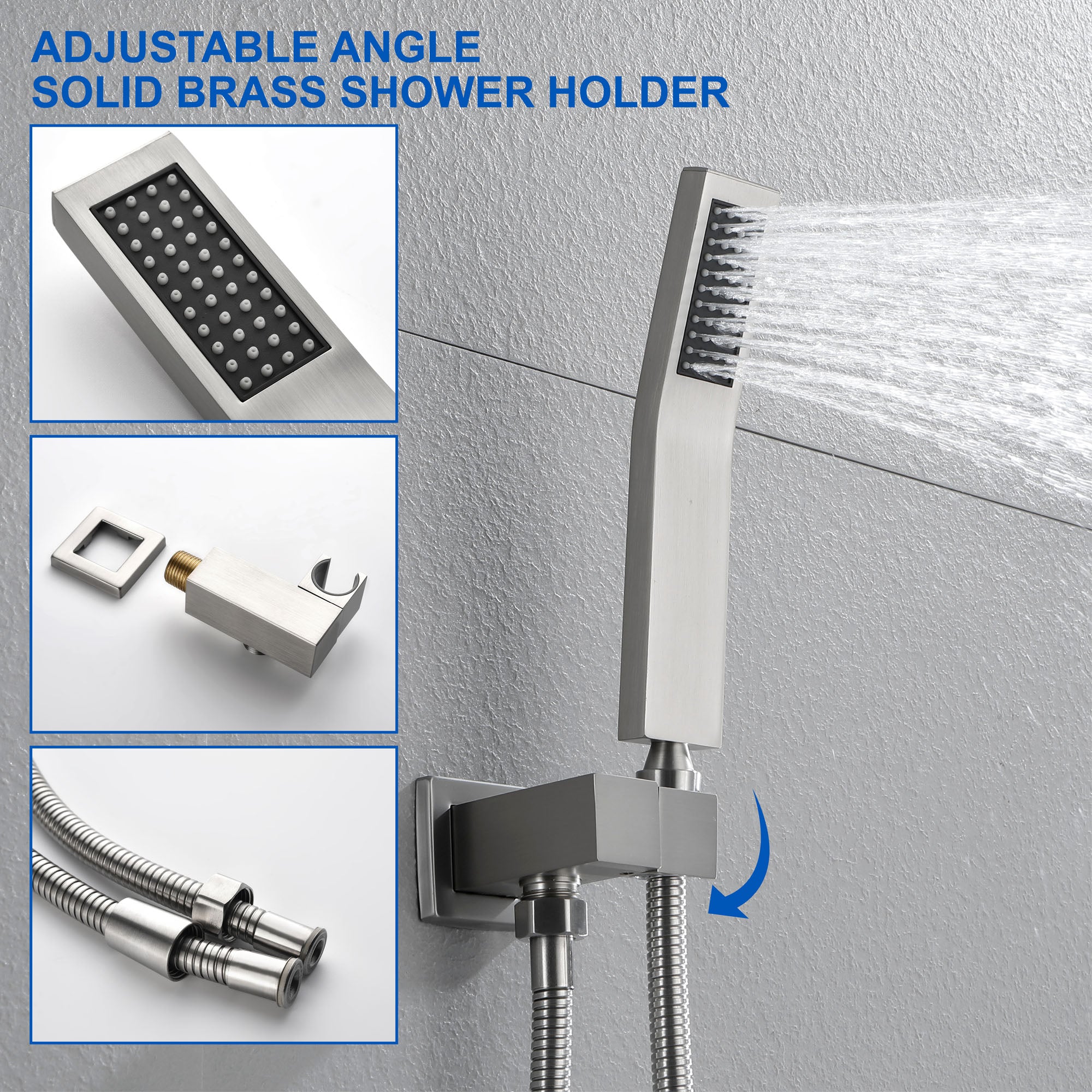 Luxury Tub Shower Faucet Combo Set with Rough-in Valve, Wall Mounted Shower System with Tub Spout Bathroom Shower Fixture Shower Valve and Trim Kit