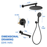 Shower Faucet Set with Tub Spout Luxury Tub Shower Faucet Combo Set with 9 inches Shower Head and Handheld Shower Bathroom Shower Valve Trim Kit Shower Fixture