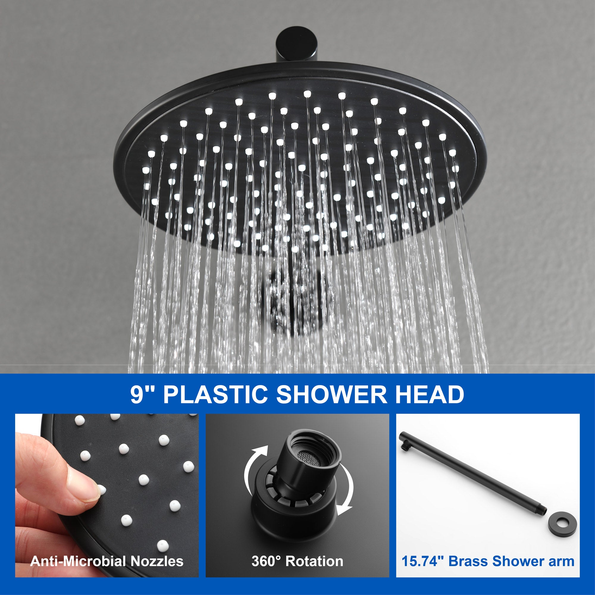 Shower Faucet Set with Tub Spout Luxury Tub Shower Faucet Combo Set with 9 inches Shower Head and Handheld Shower Bathroom Shower Valve Trim Kit Shower Fixture