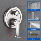 Shower Faucet Set with Tub Spout Luxury Tub Shower Faucet Combo Set with 9 inches Shower Head and Handheld Shower Bathroom Shower Valve Trim Kit Shower Fixture