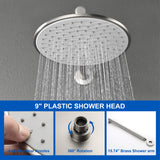 Shower Faucet Set with Tub Spout Luxury Tub Shower Faucet Combo Set with 9 inches Shower Head and Handheld Shower Bathroom Shower Valve Trim Kit Shower Fixture