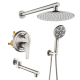 Shower Faucet Set with Tub Spout Luxury Tub Shower Faucet Combo Set with 9 inches Shower Head and Handheld Shower Bathroom Shower Valve Trim Kit Shower Fixture