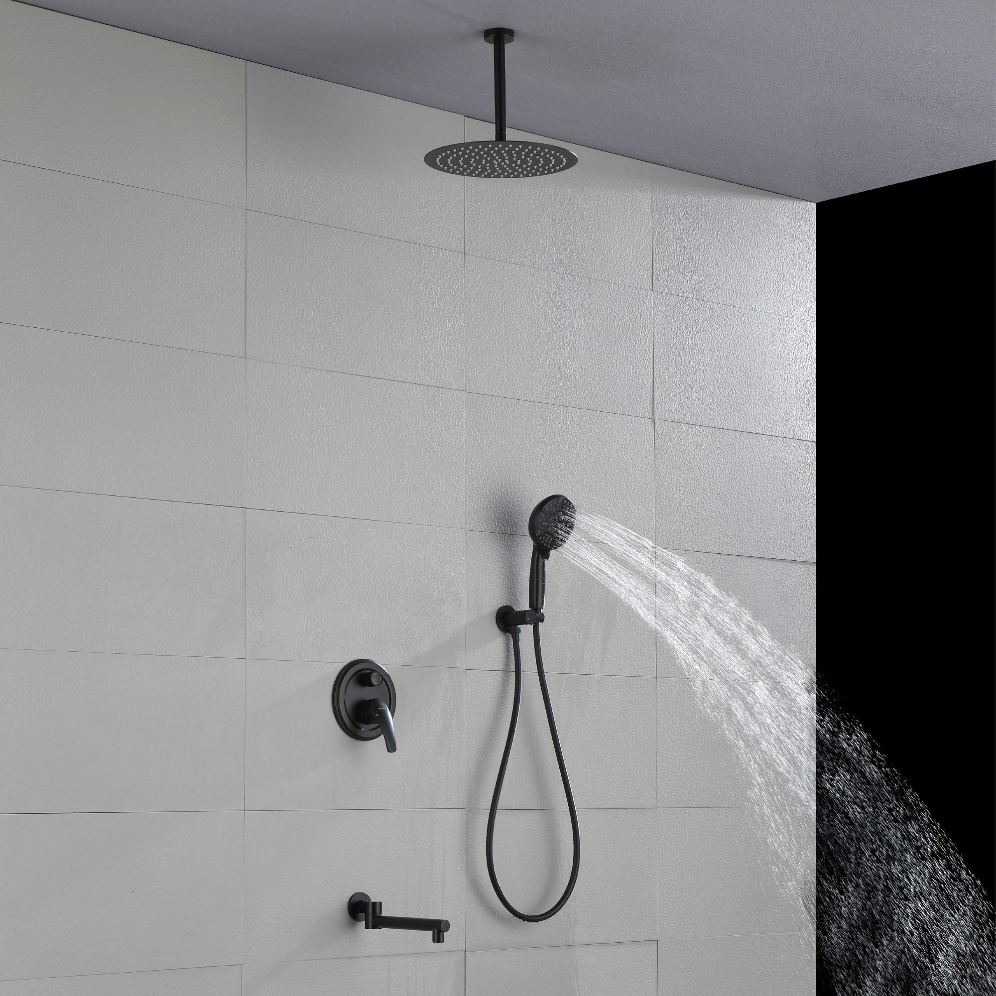Shower Faucet Set with Tub Spout Rain Shower System Bathroom Shower Set Tub Shower Faucet Combo Set Complete Celling Mounted