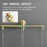 Shower Faucet Set with Tub Spout Rain Shower System Bathroom Shower Set Tub Shower Faucet Combo Set Complete Celling Mounted
