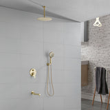 Shower Faucet Set with Tub Spout Rain Shower System Bathroom Shower Set Tub Shower Faucet Combo Set Complete Celling Mounted