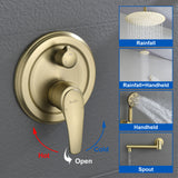 Shower Faucet Set with Tub Spout Rain Shower System Bathroom Shower Set Tub Shower Faucet Combo Set Complete Celling Mounted