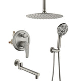 Shower Faucet Set with Tub Spout Rain Shower System Bathroom Shower Set Tub Shower Faucet Combo Set Complete Celling Mounted