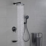 Shower System, 3-Function Wall Mounted Shower Faucet Set for Bathroom with High Pressure 10" Stainless Steel Rain Shower head and 7-Mode Handheld Shower Set