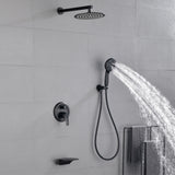 Shower System, 3-Function Wall MounteShower System, 3-Function Wall Mounted Shower Faucet Set for Bathroom with High Pressure Stainless Steel Rain Shower head Shower Set