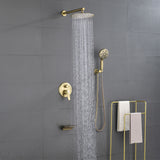 Shower System, 3-Function Wall Mounted Shower Faucet Set for Bathroom with High Pressure 10" Stainless Steel Rain Shower head and 7-Mode Handheld Shower Set
