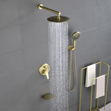 Shower System, 3-Function Wall Mounted Shower Faucet Set for Bathroom with High Pressure 10" Stainless Steel Rain Shower head and 7-Mode Handheld Shower Set