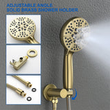 Shower System, 3-Function Wall Mounted Shower Faucet Set for Bathroom with High Pressure 10" Stainless Steel Rain Shower head and 7-Mode Handheld Shower Set