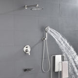 Shower System, 3-Function Wall Mounted Shower Faucet Set for Bathroom with High Pressure 10" Stainless Steel Rain Shower head and 7-Mode Handheld Shower Set