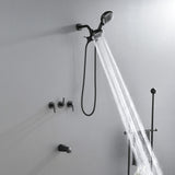 3 Handle Tub Shower Faucet Set Shower System with Tub Spout Bathtub Faucet Set Shower Tub Combo Set Complete Tub and Shower Trim Kit Matte Black