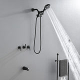 3 Handle Tub Shower Faucet Set Shower System with Tub Spout Bathtub Faucet Set Shower Tub Combo Set Complete Tub and Shower Trim Kit Matte Black