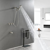 3 Handle Tub Shower Faucet Set Shower System with Tub Spout Bathtub Faucet Set Shower Tub Combo Set Complete Tub and Shower Trim Kit Matte Black