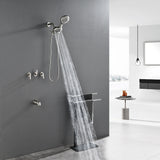 3 Handle Tub Shower Faucet Set Shower System with Tub Spout Bathtub Faucet Set Shower Tub Combo Set Complete Tub and Shower Trim Kit Matte Black