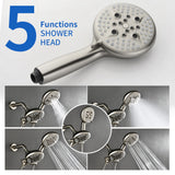 3 Handle Tub Shower Faucet Set Shower System with Tub Spout Bathtub Faucet Set Shower Tub Combo Set Complete Tub and Shower Trim Kit Matte Black