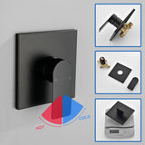 High pressure Single function 6 inch Square Shower Trim Kit with Diverting Tub Spout