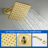 High pressure Single function 6 inch Square Shower Trim Kit with Diverting Tub Spout