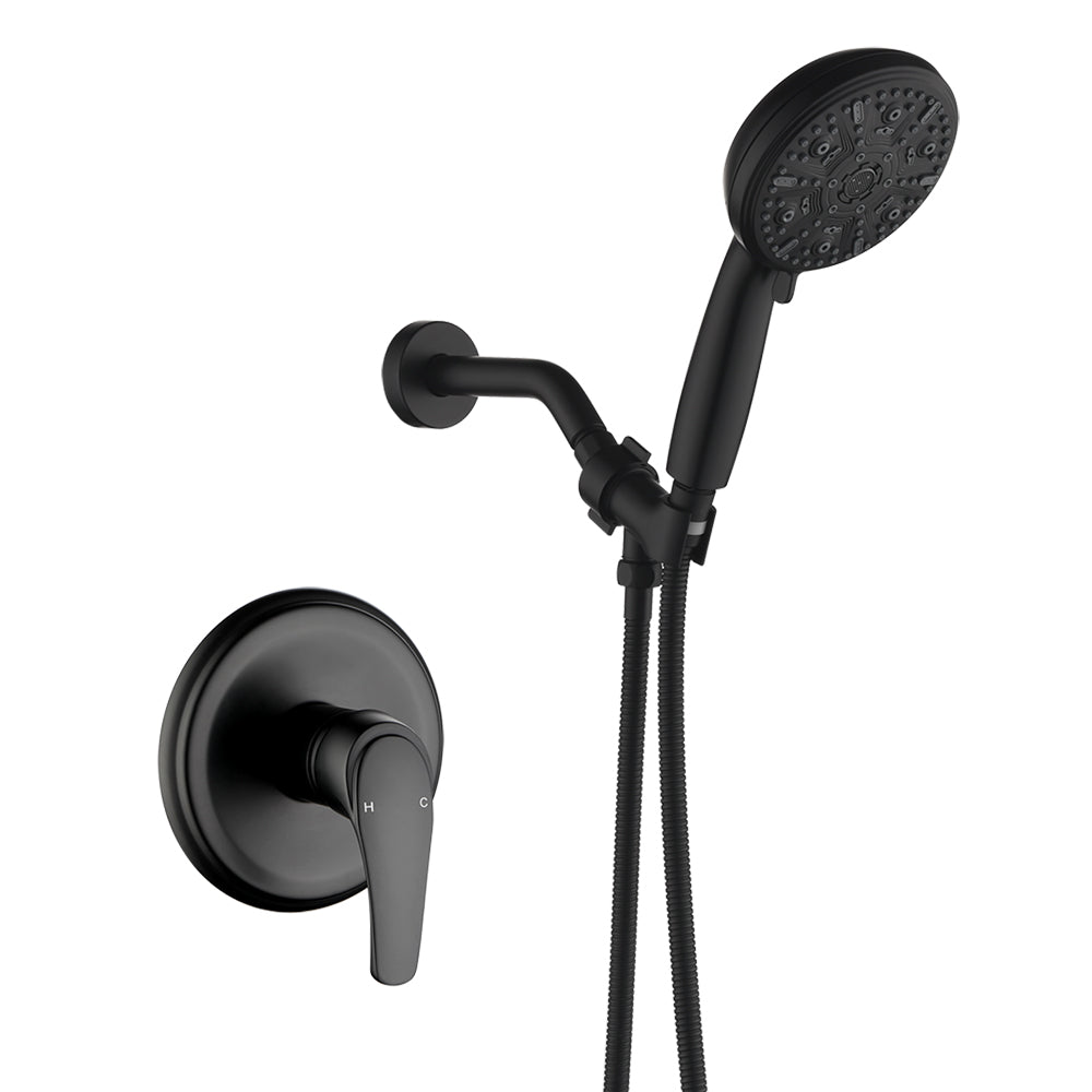 Wall Mounted Round High Pressure Single Handle 10-Spray Hand Shower with Valve