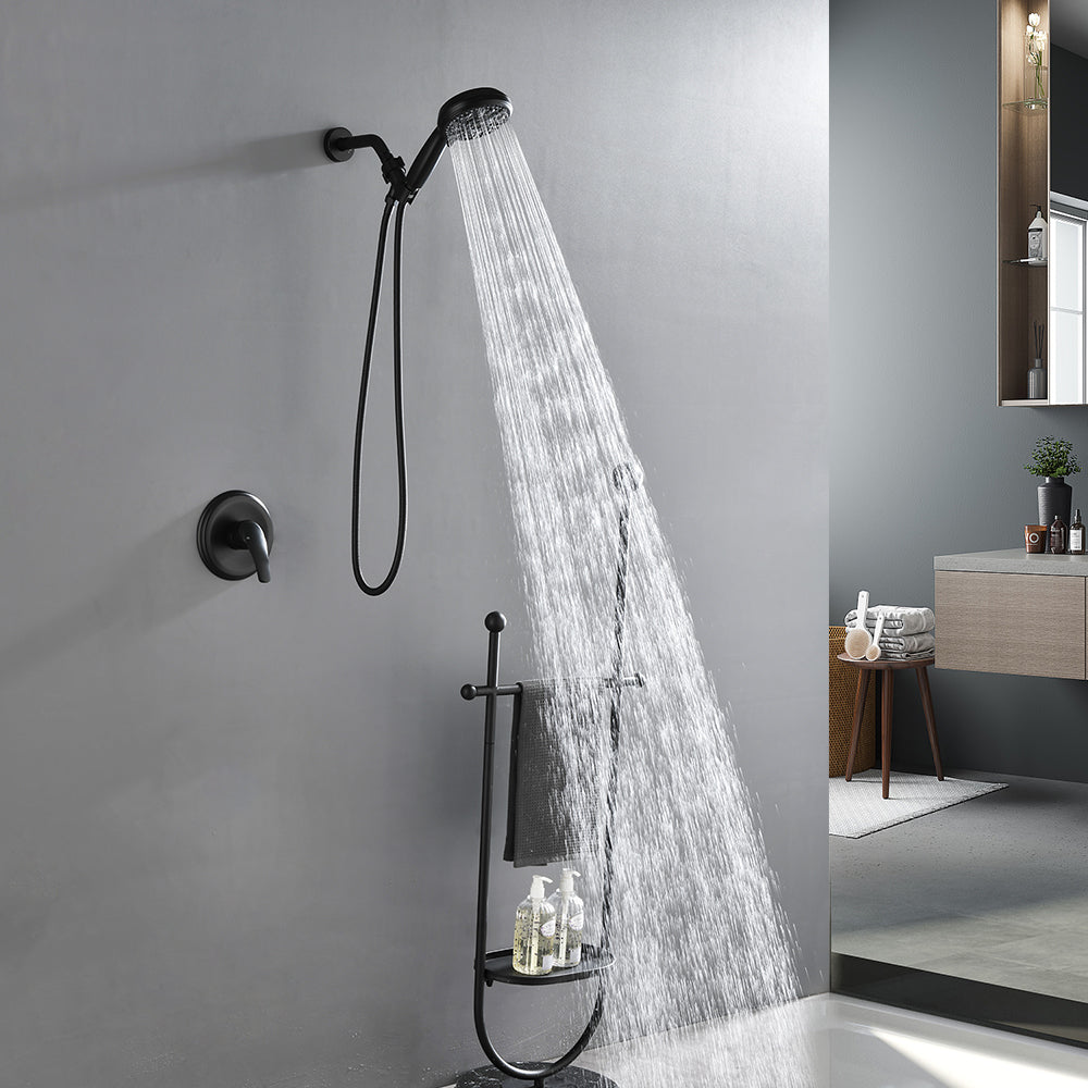 Wall Mounted Round High Pressure Single Handle 10-Spray Hand Shower with Valve