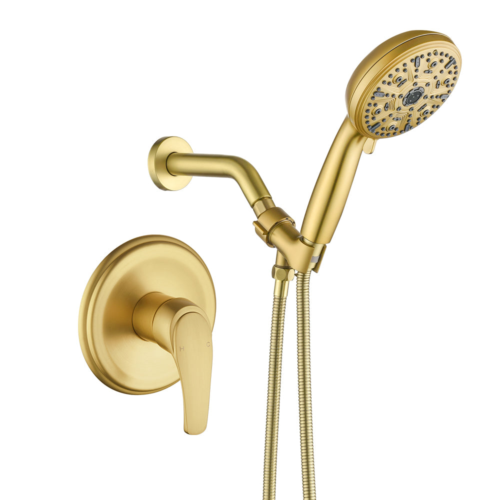 Wall Mounted Round High Pressure Single Handle 10-Spray Hand Shower with Valve