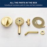 Wall Mounted Round High Pressure Single Handle 10-Spray Hand Shower with Valve