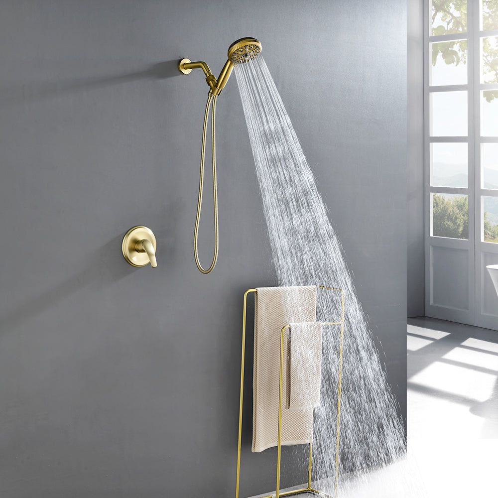 Wall Mounted Round High Pressure Single Handle 10-Spray Hand Shower with Valve