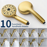 Wall Mounted Round High Pressure Single Handle 10-Spray Hand Shower with Valve
