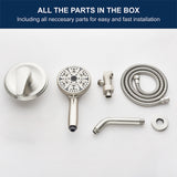 Wall Mounted Round High Pressure Single Handle 10-Spray Hand Shower with Valve