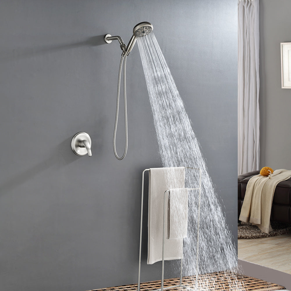 Wall Mounted Round High Pressure Single Handle 10-Spray Hand Shower with Valve