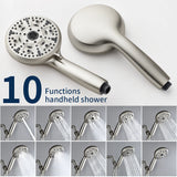Wall Mounted Round High Pressure Single Handle 10-Spray Hand Shower with Valve