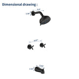 Two-Cross Handle Diverter Tub and Shower Set with ABS 10-Spray Head Shower