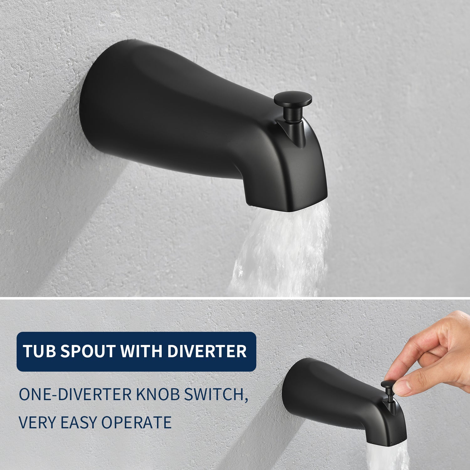 Two-Cross Handle Diverter Tub and Shower Set with ABS 10-Spray Head Shower